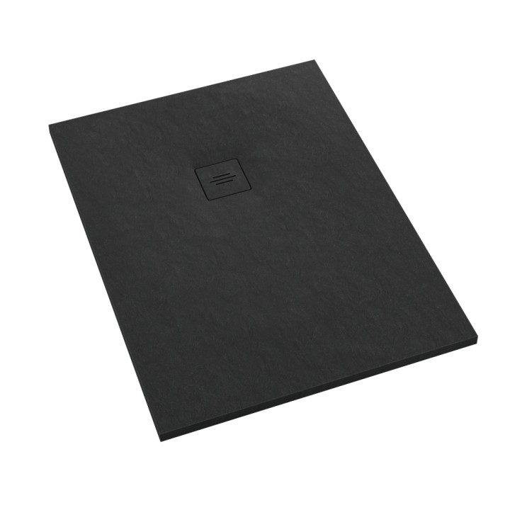 Schedline Brodzik kompozytowy Stabilsound Plus® Protos Black Stone 70x90x3,5 cm, prostokątny, Gwarancja 15 lat